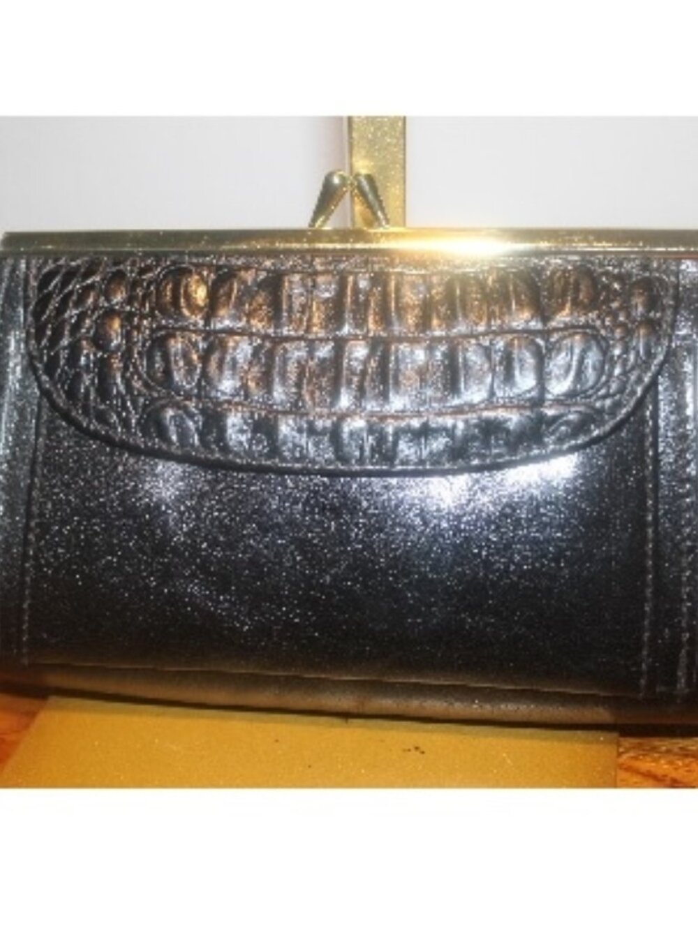 Highly Collectible Reschauer Germany KissLock Crocodile Wallet Clutch Bag Purse